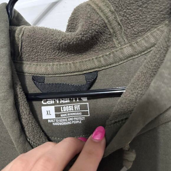 Khaki green carhartt hoodie - Picture 3 of 4